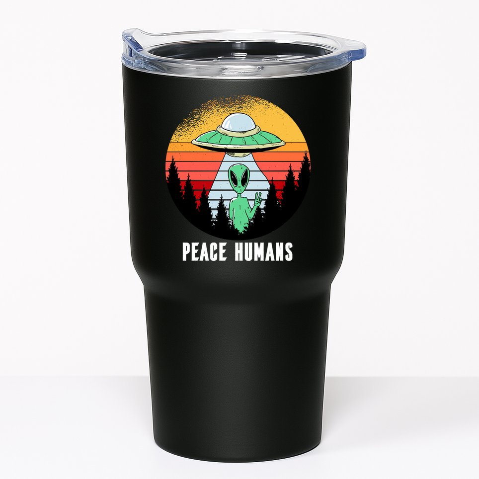 Alien Peace Humans Tumbler