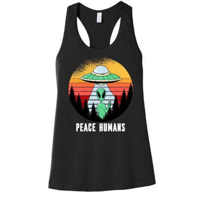 Alien Peace Humans Women's Racerback Tank