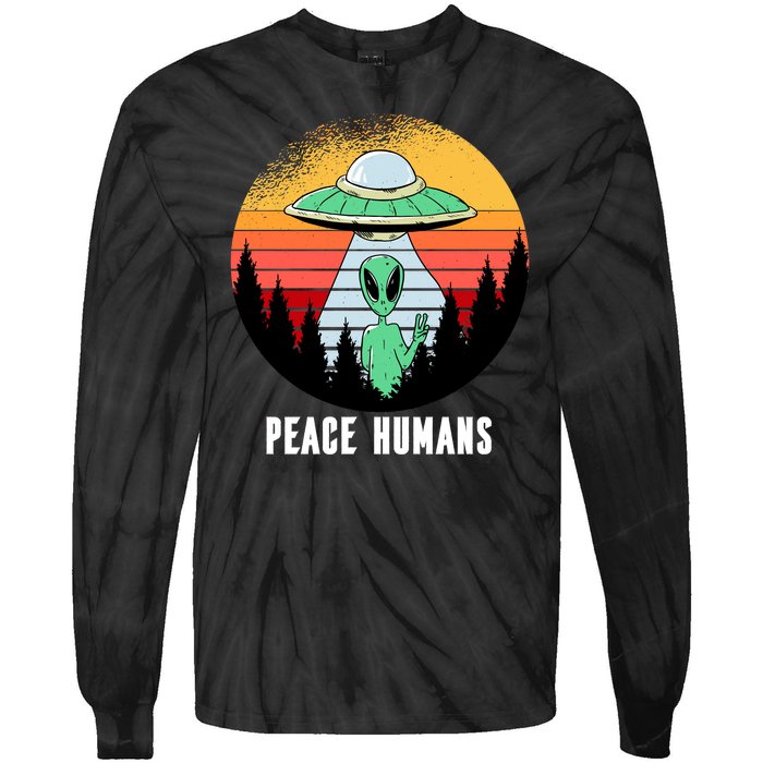 Alien Peace Humans Tie-Dye Long Sleeve Shirt