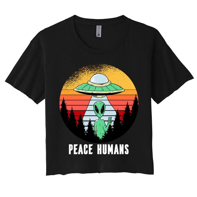 Alien Peace Humans Crop Top