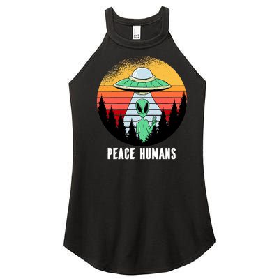 Alien Peace Humans Women’s Perfect Tri Rocker Tank