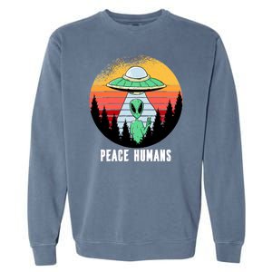 Alien Peace Humans Garment-Dyed Sweatshirt