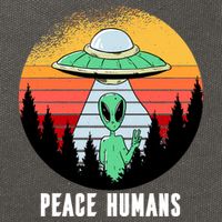 Alien Peace Humans Cotton Canvas Backpack