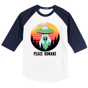 Alien Peace Humans Baseball Sleeve Shirt