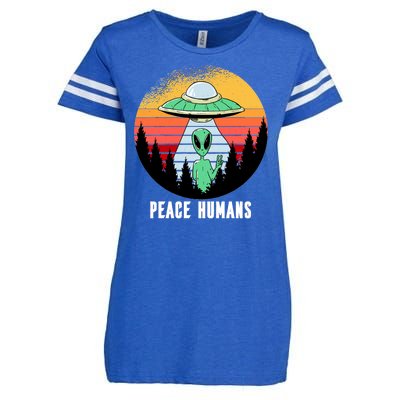 Alien Peace Humans Enza Ladies Jersey Football T-Shirt