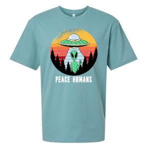 Alien Peace Humans Sueded Cloud Jersey T-Shirt