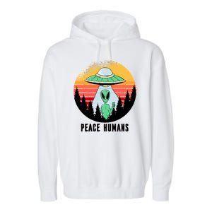 Alien Peace Humans Garment-Dyed Fleece Hoodie