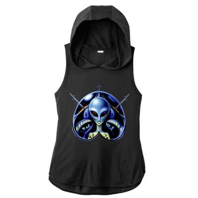 Alien Pilot Ladies PosiCharge Tri-Blend Wicking Draft Hoodie Tank