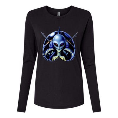 Alien Pilot Womens Cotton Relaxed Long Sleeve T-Shirt