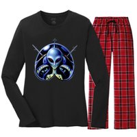 Alien Pilot Women's Long Sleeve Flannel Pajama Set 