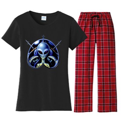 Alien Pilot Women's Flannel Pajama Set