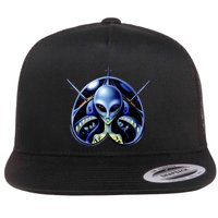 Alien Pilot Flat Bill Trucker Hat