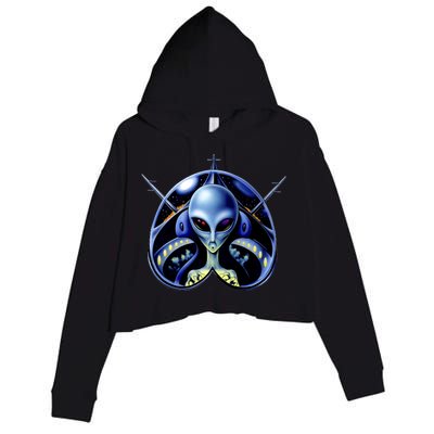 Alien Pilot Crop Fleece Hoodie