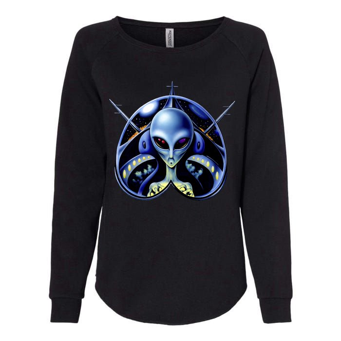 Alien Pilot Womens California Wash Sweatshirt