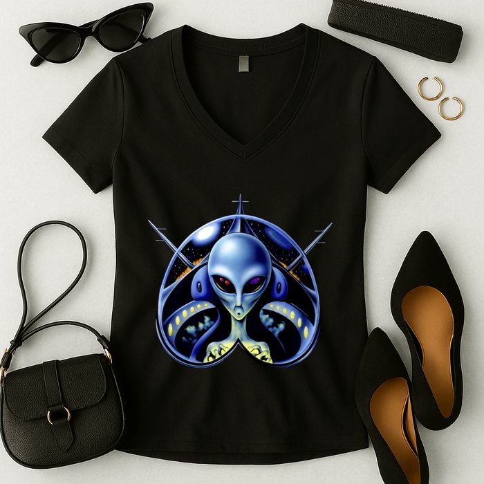 Alien Pilot Women's V-Neck T-Shirt