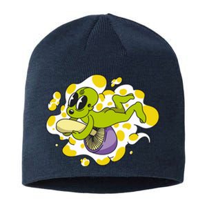 Alien Riding Mushroom Sustainable Beanie