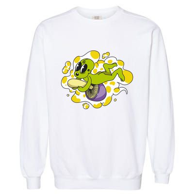 Alien Riding Mushroom Garment-Dyed Sweatshirt