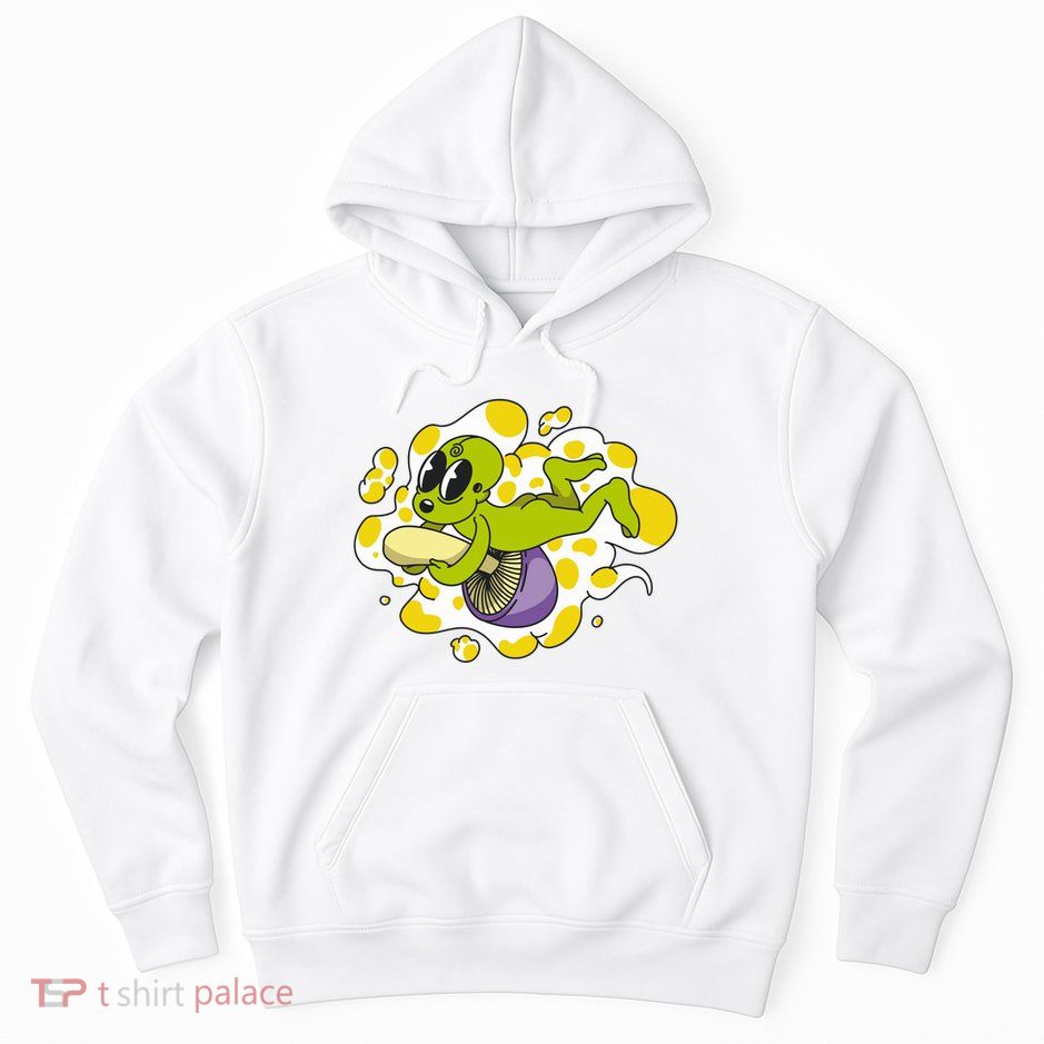 Alien Riding Mushroom Hoodie
