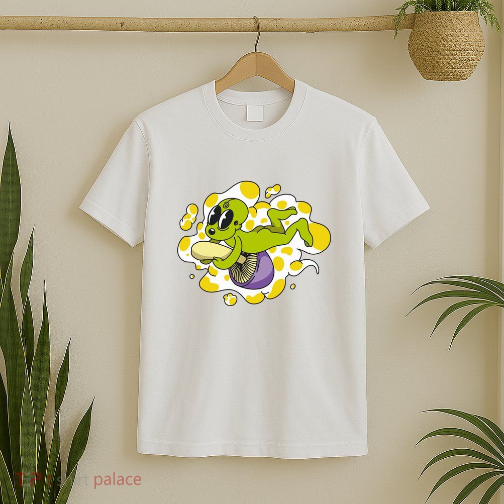 Alien Riding Mushroom T-Shirt
