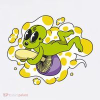 Alien Riding Mushroom Button
