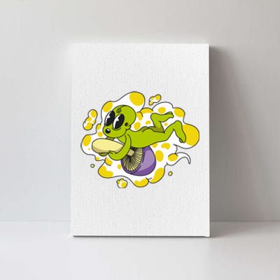 Alien Riding Mushroom Canvas