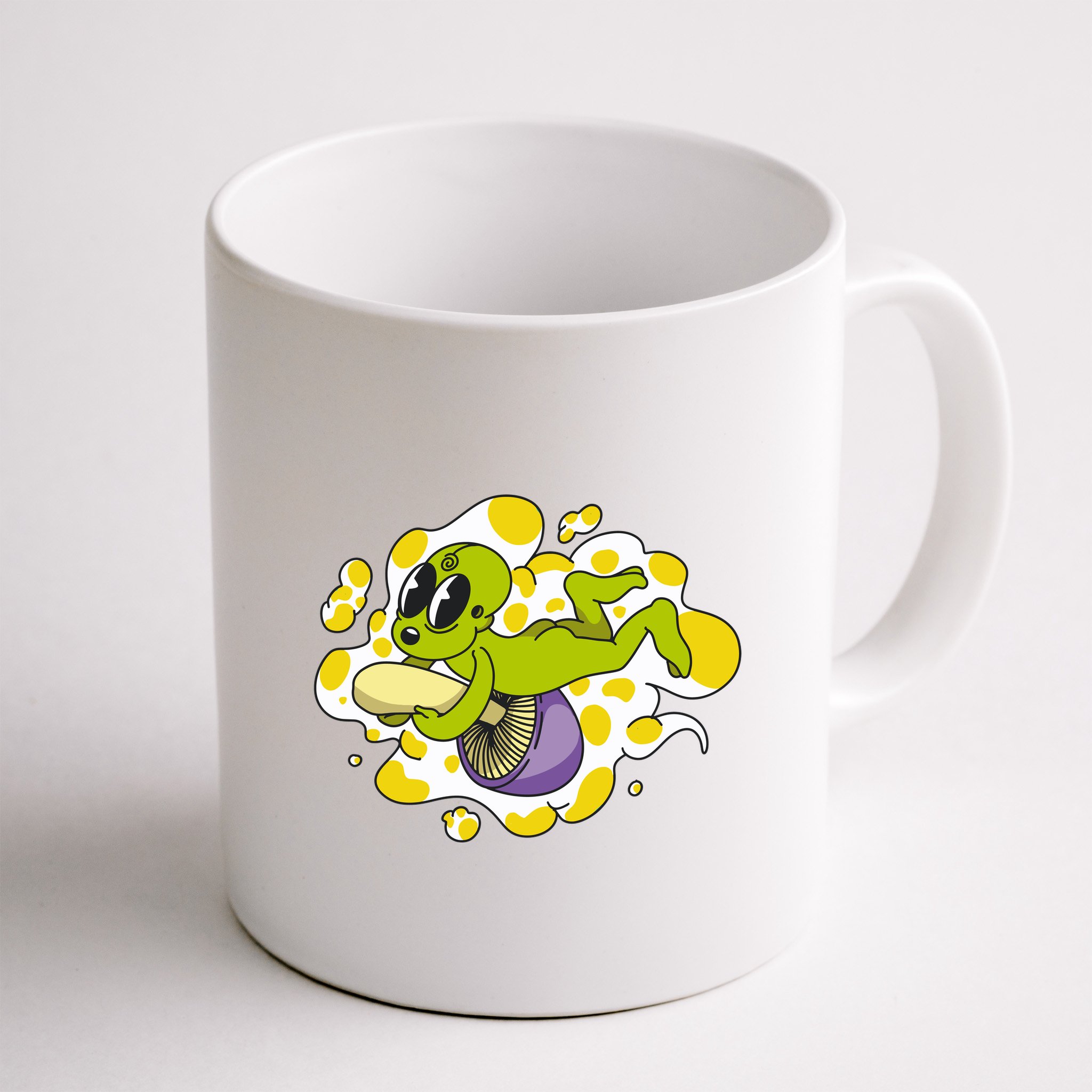Alien Riding Mushroom Mug