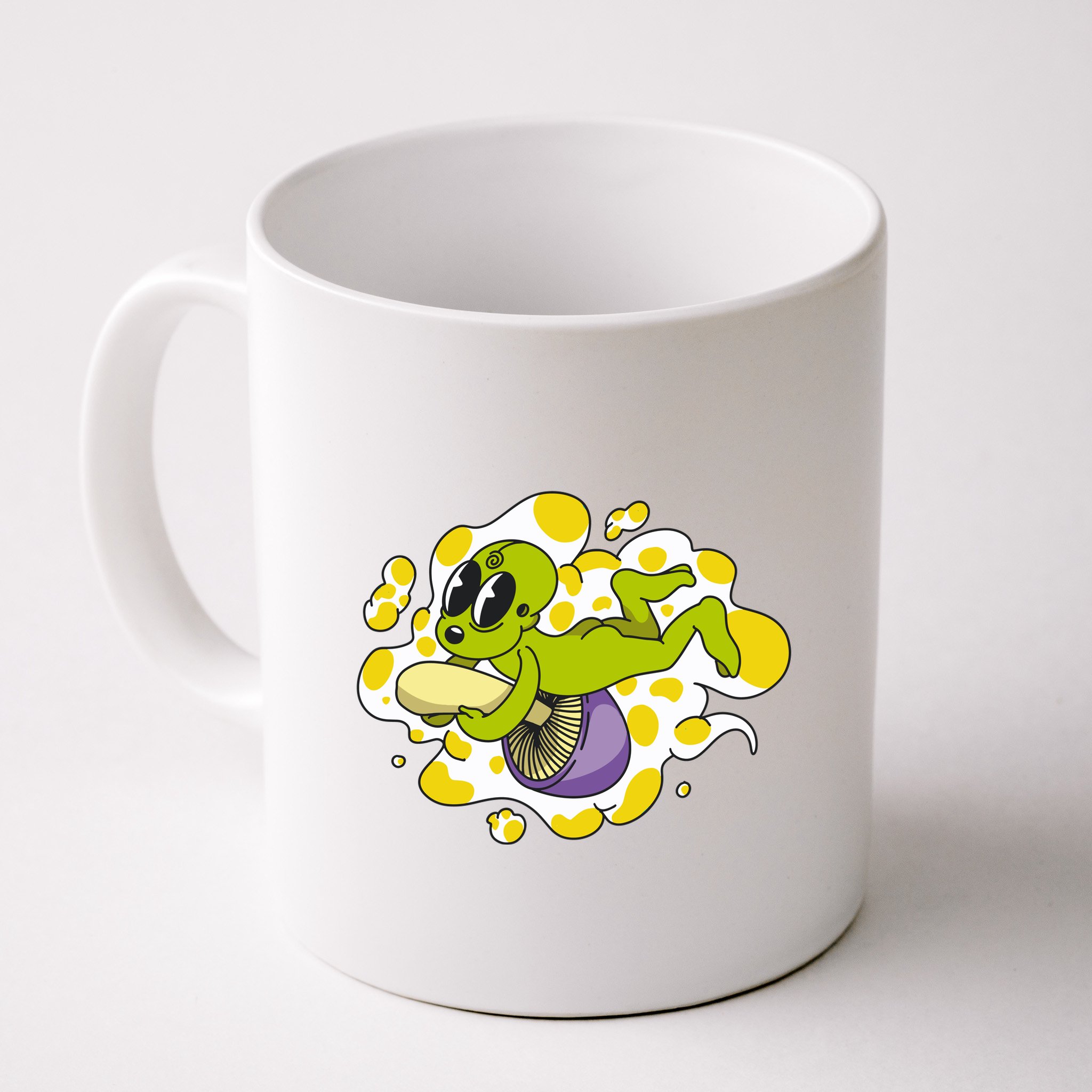 Alien Riding Mushroom Mug