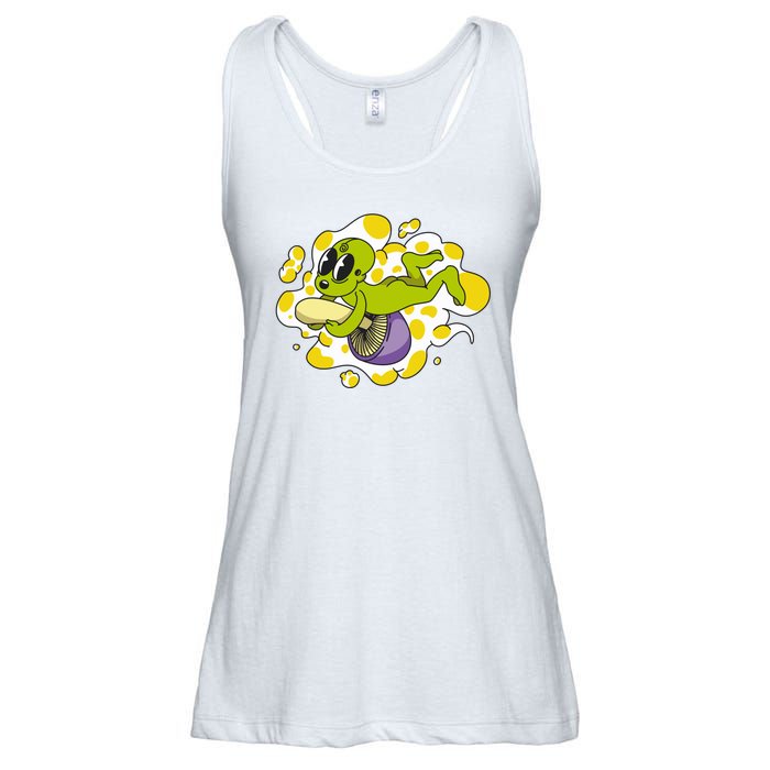 Alien Riding Mushroom Ladies Essential Flowy Tank