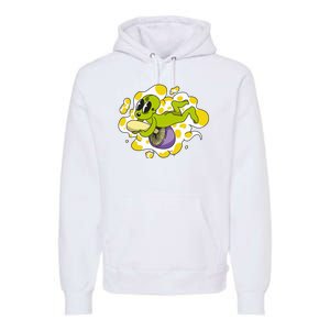 Alien Riding Mushroom Premium Hoodie