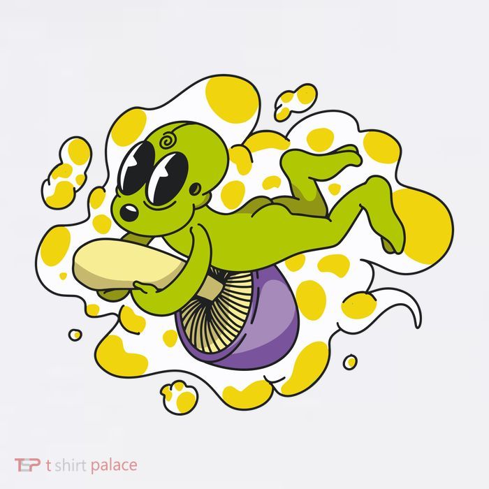 Alien Riding Mushroom Youth Performance Sprint T-Shirt
