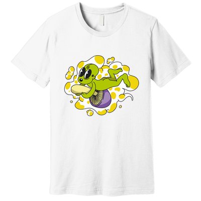 Alien Riding Mushroom Premium T-Shirt