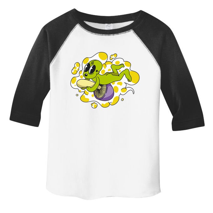Alien Riding Mushroom Toddler Fine Jersey T-Shirt