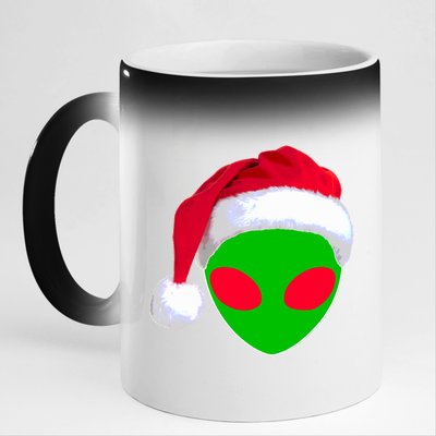 Alien Santa Claus Hat Christmas Logo 11oz Black Color Changing Mug