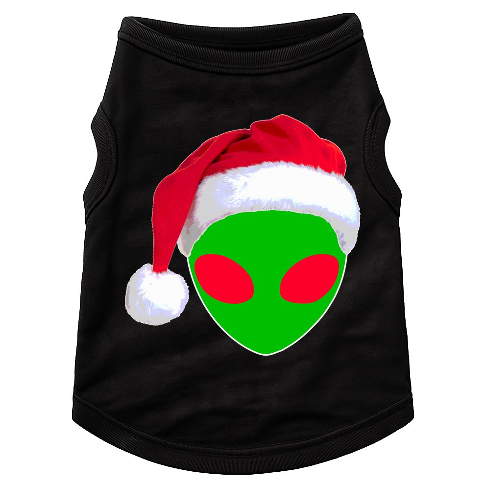 Alien Santa Claus Hat Christmas Logo Doggie Tank