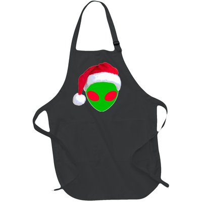 Alien Santa Claus Hat Christmas Logo Full-Length Apron With Pockets