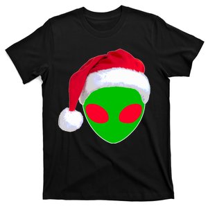 Alien Santa Claus Hat Christmas Logo T-Shirt