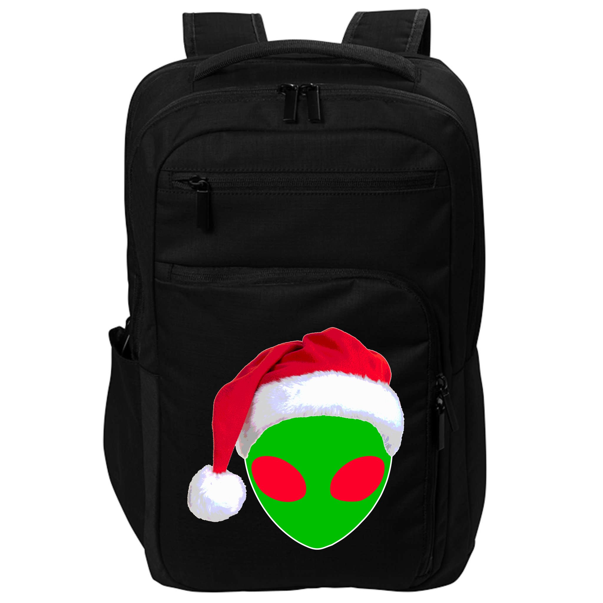 Alien Santa Claus Hat Christmas Logo Impact Tech Backpack