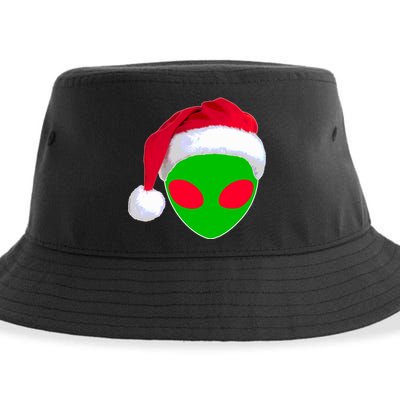 Alien Santa Claus Hat Christmas Logo Sustainable Bucket Hat