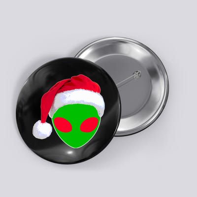 Alien Santa Claus Hat Christmas Logo Button