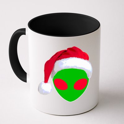 Alien Santa Claus Hat Christmas Logo Mug