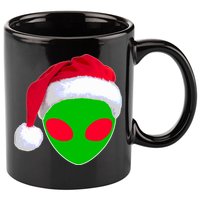 Alien Santa Claus Hat Christmas Logo 11oz C Handle Ceramic Mug