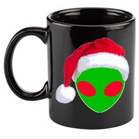 Alien Santa Claus Hat Christmas Logo 11oz C Handle Ceramic Mug