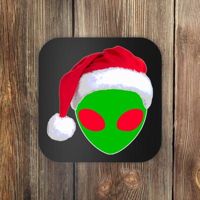 Alien Santa Claus Hat Christmas Logo Coaster