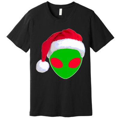 Alien Santa Claus Hat Christmas Logo Premium T-Shirt