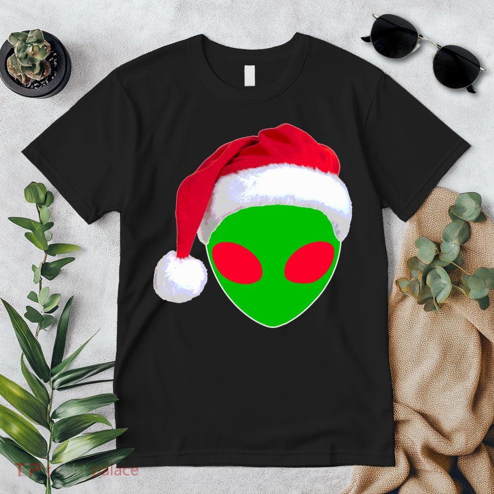 Alien Santa Claus Hat Christmas Logo Premium T-Shirt