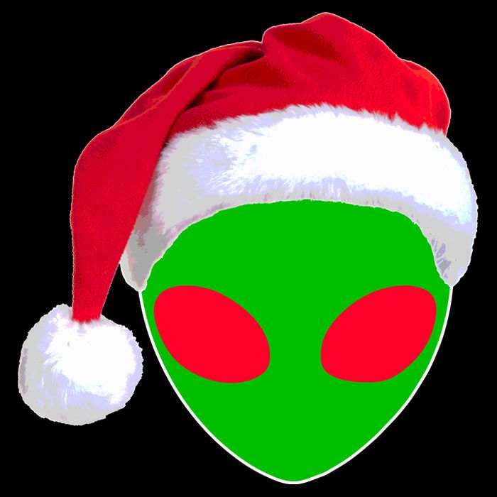 Alien Santa Claus Hat Christmas Logo Tank Top