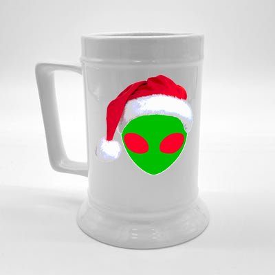 Alien Santa Claus Hat Christmas Logo Beer Stein