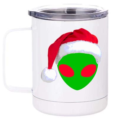 Alien Santa Claus Hat Christmas Logo 12 oz Stainless Steel Tumbler Cup