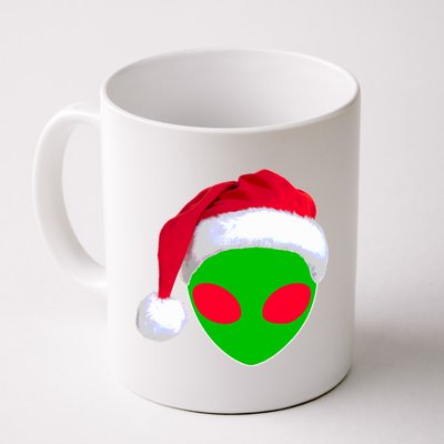 Alien Santa Claus Hat Christmas Logo Coffee Mug