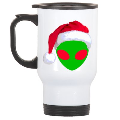 Alien Santa Claus Hat Christmas Logo Stainless Steel Travel Mug